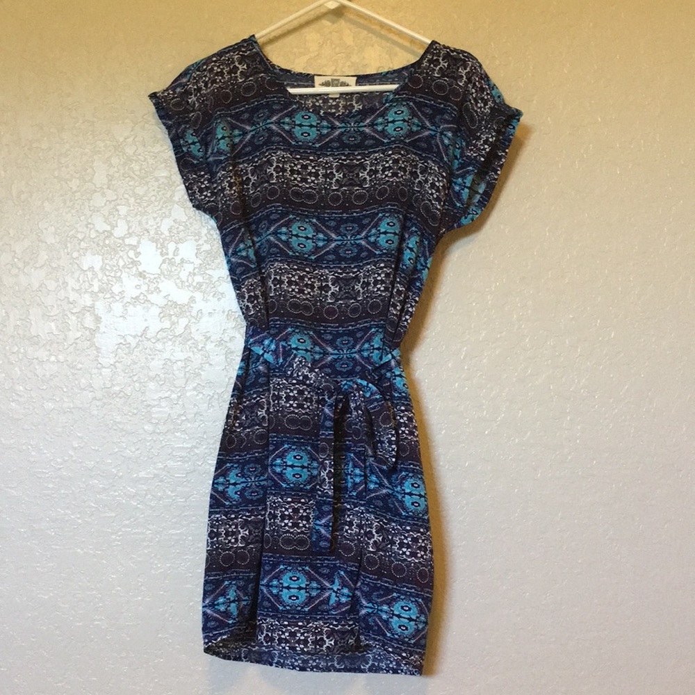 Hippie Rose Print Short Sleeved Dress